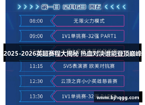 2025-2026英超赛程大揭秘 热血对决谁能登顶巅峰
